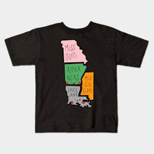 Kawaii American states, Cute American States Kids T-Shirt